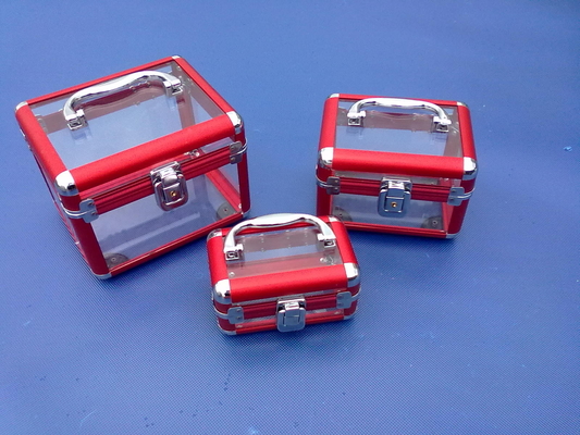 Cassette portautensili portatili di plastica di Acylic del guscio duro per stoccaggio del cosmetico dei gioielli delle donne