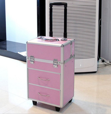 La cassa di alluminio del carrello di trucco di stoccaggio dello strumento per le donne inchioda la bellezza/cosmetici