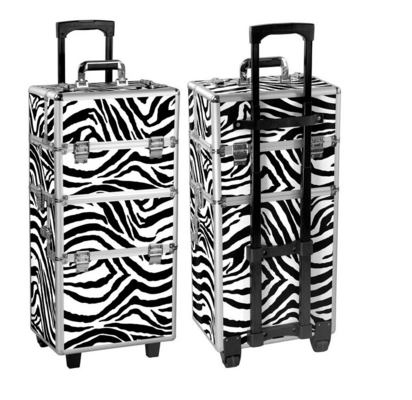Cassa del carrello di trucco di rotolamento, carrello di alluminio di caso di bellezza per il truccatore